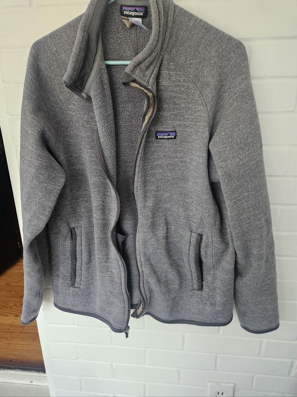 Patagonia Light Gray Full-Zip Fleece Jacket
